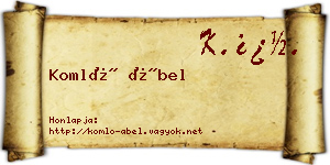 Komló Ábel névjegykártya