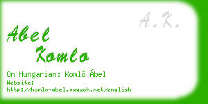 abel komlo business card