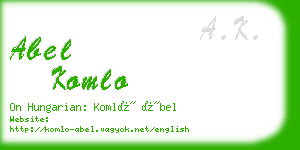 abel komlo business card